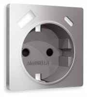 Накладка для розетки с заземлением и со шторками и 2хUSB type A и C Ambrella Volt ALFA AP5100