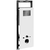 Инсталляция для унитаза WasserKRAFT Salm 27 27TLT.010.ME.WH.PB03 с кнопкой смыва, черный глянец