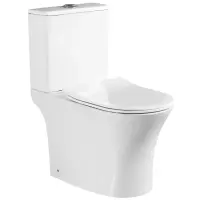 Унитаз-компакт SantiLine SL-5022 безободковый, с сиденьем микролифт, белый