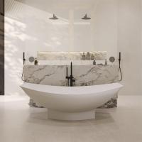 Ванна из искусственного камня Abber Stein 180x80 AS9610 белый матовый