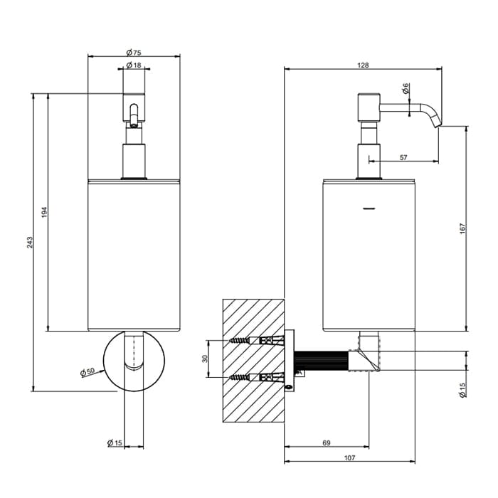 Дозатор для мыла Gessi Ingranaggio 63814#707 черный