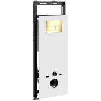 Инсталляция для унитаза WasserKRAFT Salm 27 27TLT.010.ME.WH.PG04 с кнопкой смыва, золотой