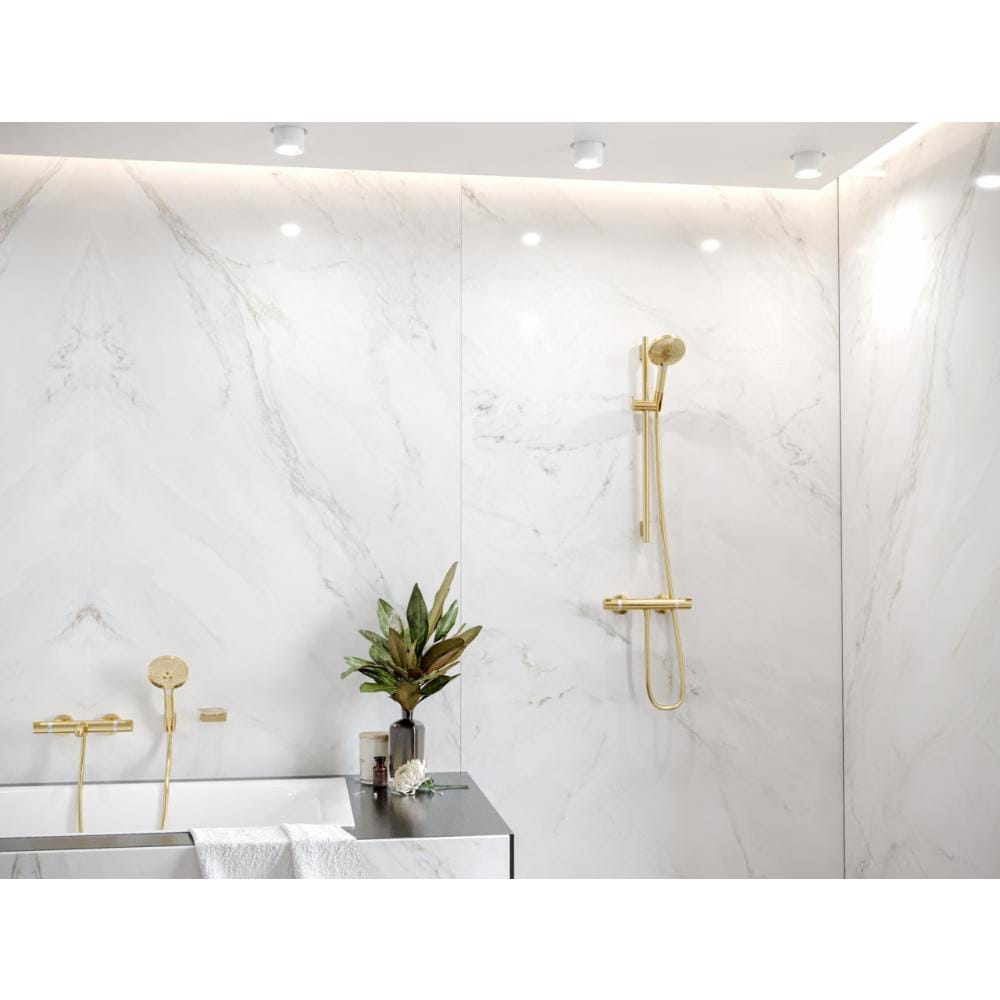 Смеситель для ванны с термостатом hansgrohe Ecostat Comfort ВМ 13114990 полированное золото