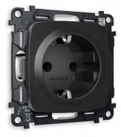 Розетка с заземлением и со шторкой, без рамки Ambrella Volt OMEGA MO807010