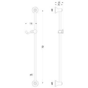 Душевая штанга Devon&Devon Austin UTCI535 светлое золото