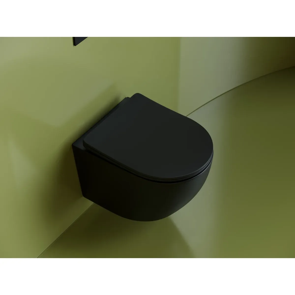 Унитаз подвесной Ceramica Nova Uno CN11001MB безободковый, с сиденьем микролифт, черный матовый