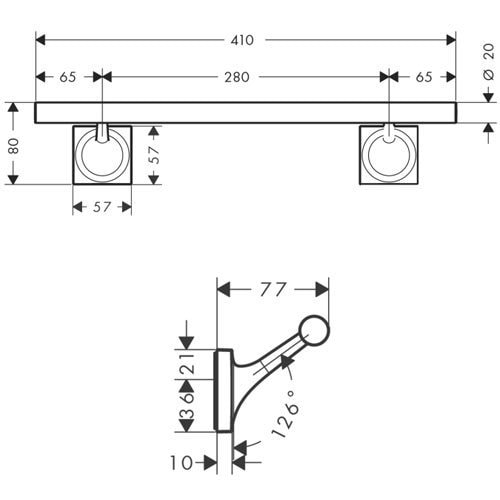 Поручень AXOR Starck Organic 410 мм 42730000