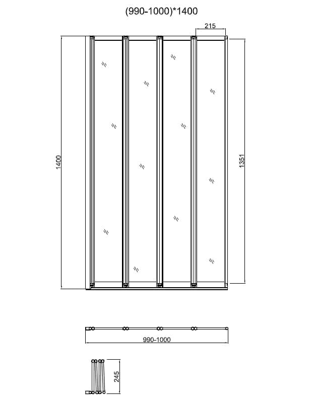 Шторка для ванны Vincea 100 VSB-31100CL хром