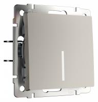 Выключатель проходной одноклавишный с подсветкой без рамки Werkel дымчатый W1210104