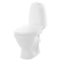 Унитаз-компакт Sanita Виктория эконом WC.CC/Victoria/1-P/WHT.G/S1 косой выпуск, с сиденьем полипропилен, белый