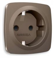 Накладка для розетки с заземлением и со шторками Ambrella Volt OMEGA OP6370