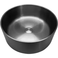 Раковина-чаша Abber Wasser Kreis AF2407GM 39,6x39,6 см, накладная, оружейная сталь матовый