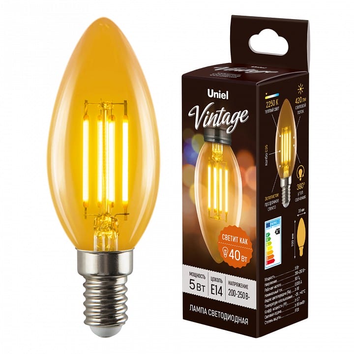 Лампа светодиодная Uniel LED-C35 E14 5Вт 2700K UL-00002396