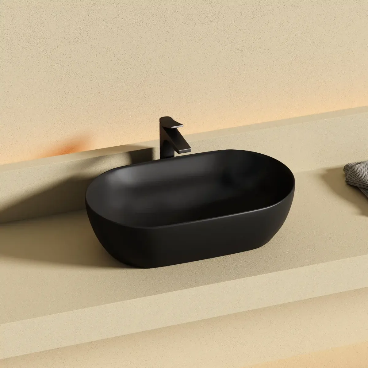 Раковина-чаша Ceramicanova Twist CN12001MB 50x30 см, накладная, черный матовый