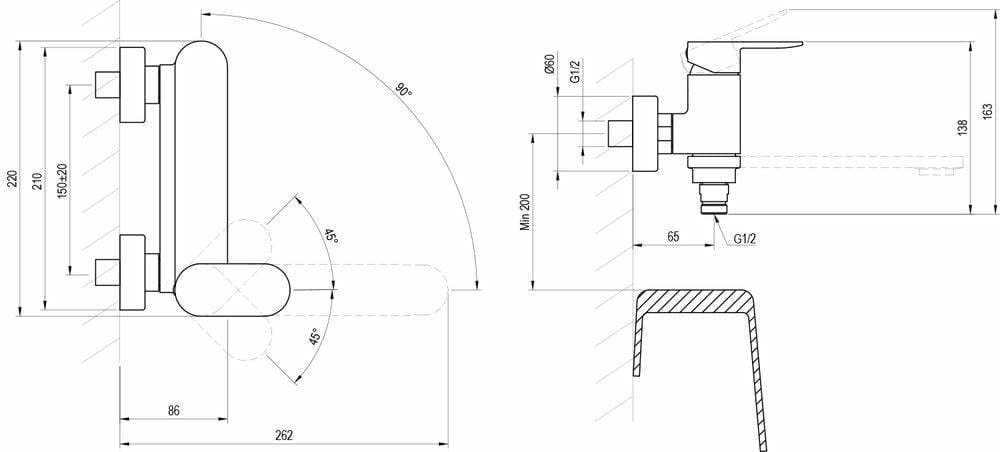 Смеситель для ванны Ravak Chrome II CR II 022.00CR X070451