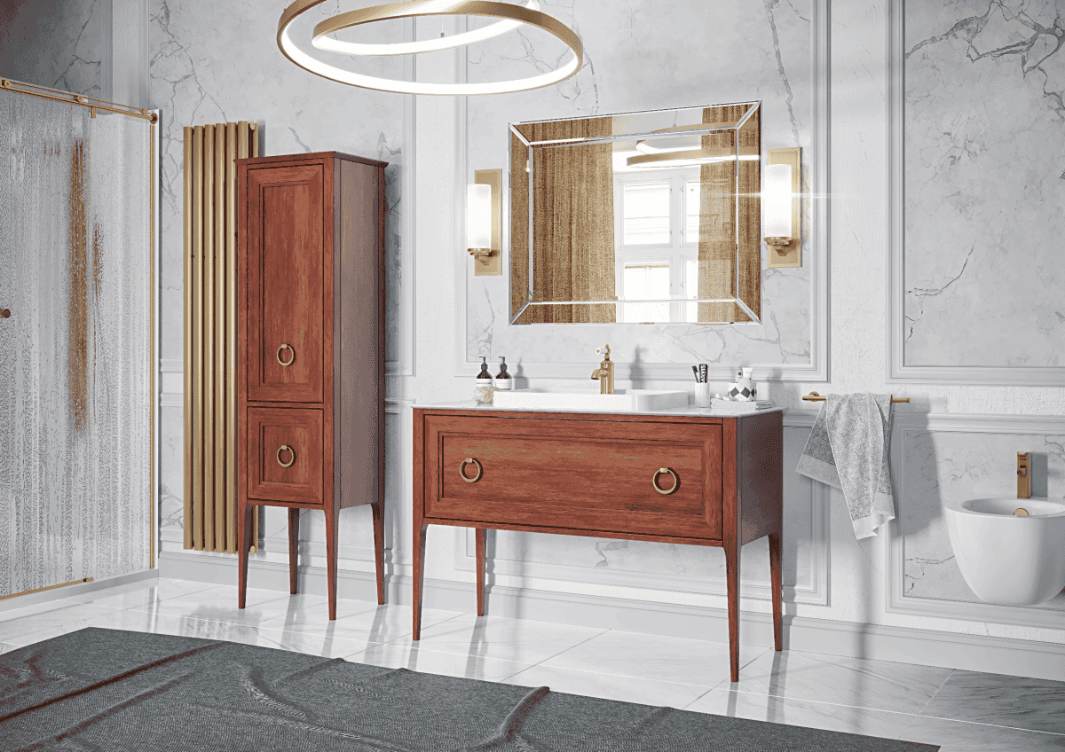 Пенал Bagno Piu Neo 40 VN-3-175-02 DX + BU 013.80.Con Oro орех матовый