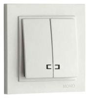 Выключатель двухклавишный с подсветкой Mono Electric Despina 102-010025-103