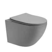 Подвесной унитаз Abber Bequem AC1101TMG с крышкой-сиденьем серый матовый