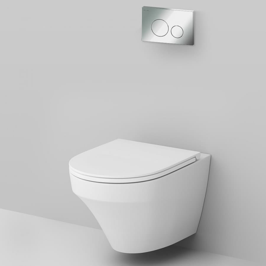 Комплект унитаз AM.PM Inspire FlashClean IS49051.501700 с инсталляцией + клавиша глянцевый хром + сиденье