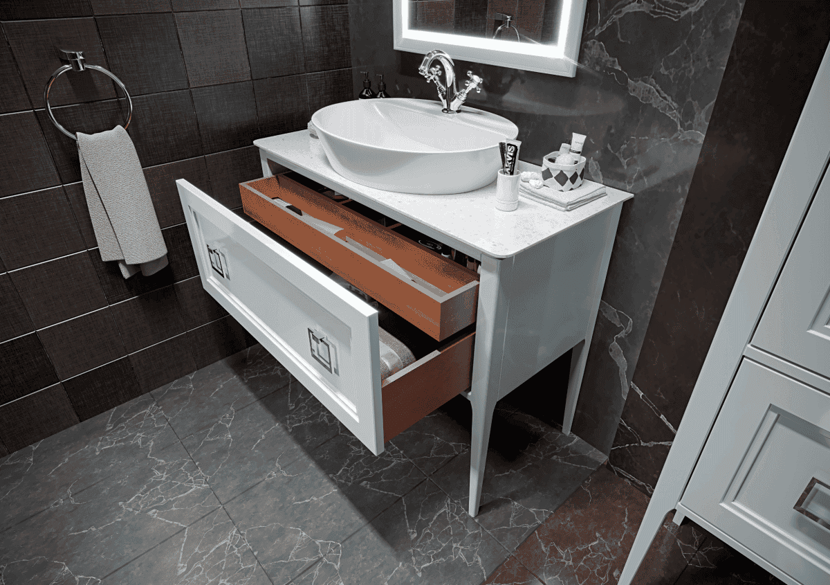 Тумба с раковиной Bagno Piu Neo 80 матовая лагуна/белый