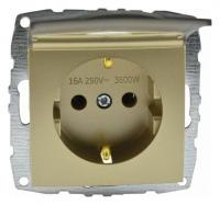 Розетка с заземлением с крышкой без рамки Mono Electric Despina / Larissa 500-002221-118