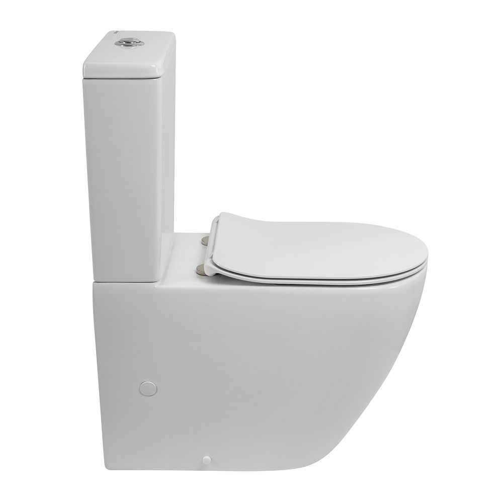 Унитаз-компакт безободковый со смывом TORNADO BelBagno SFERA-TOR BB2141CP-TOR с сиденьем BB2034SC