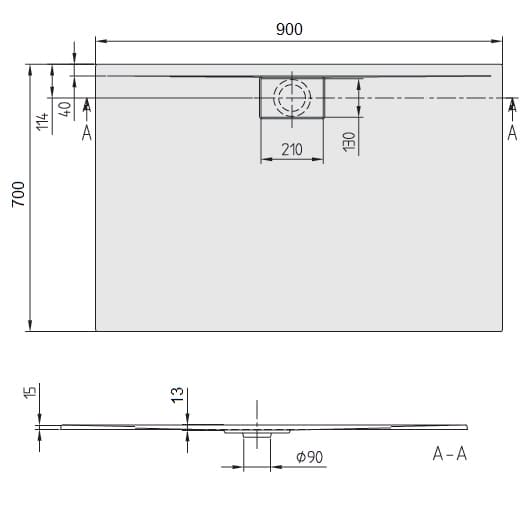 Душевой поддон Villeroy&Boch Architectura 90x70 UDA9070ARA215V-01 альпийский белый