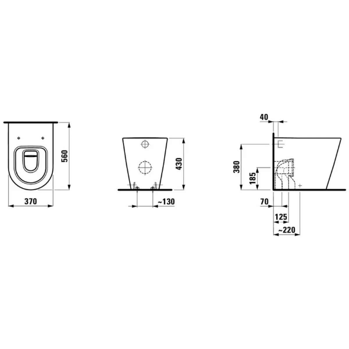 Чаша напольного/приставного унитаза Laufen Kartell by Laufen 8.2333.1.000.000.1