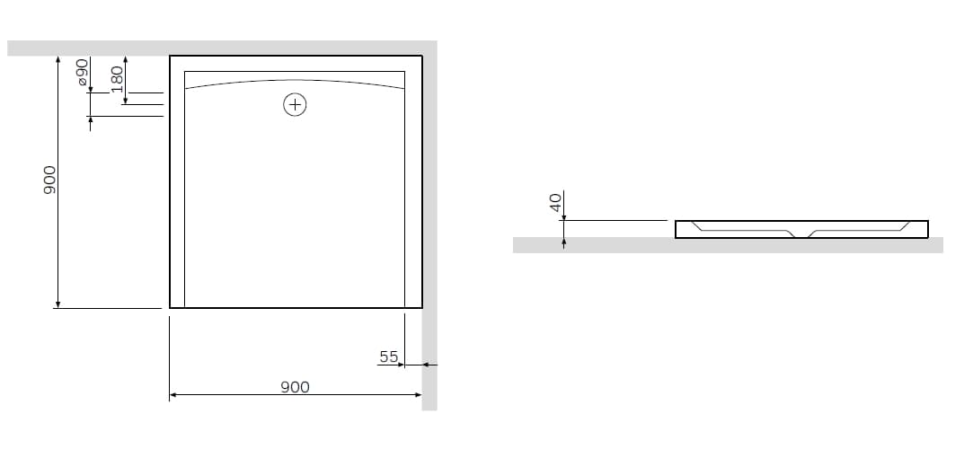 Душевой поддон AM.PM Inspire S 90х90 (W51T-GSSO-090W)