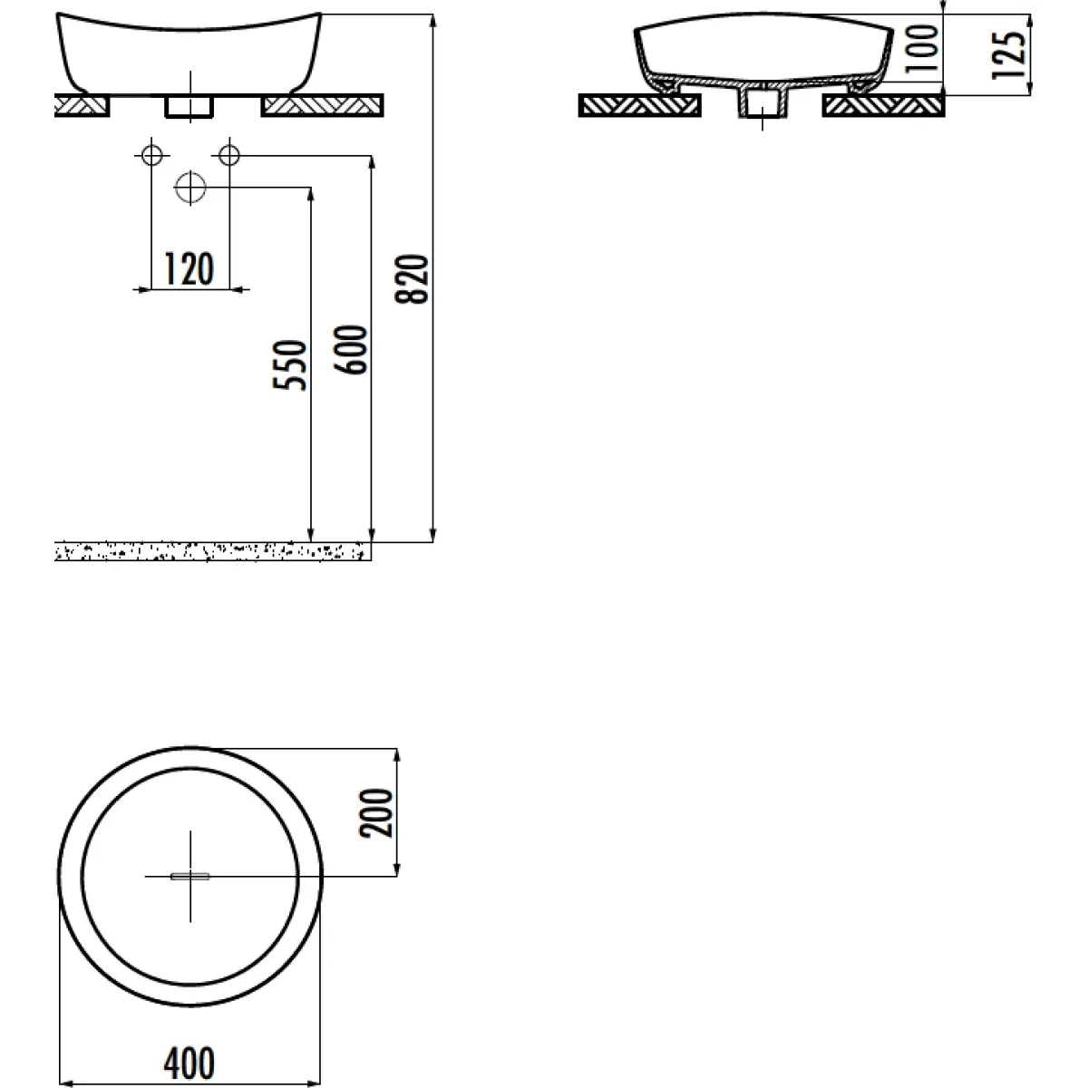 Раковина-чаша Creavit Ruby RB140-00MB42E-0000 40x40 см, накладная, белый матовый