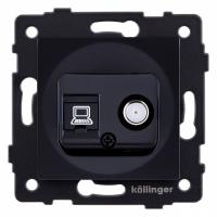 ТВ-розетка и SAT-розетка оконечная без рамки Kollinger  REA-014BK