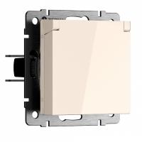 Розетка с заземлением и со шторкой, без рамки с крышкой Werkel  W1171262