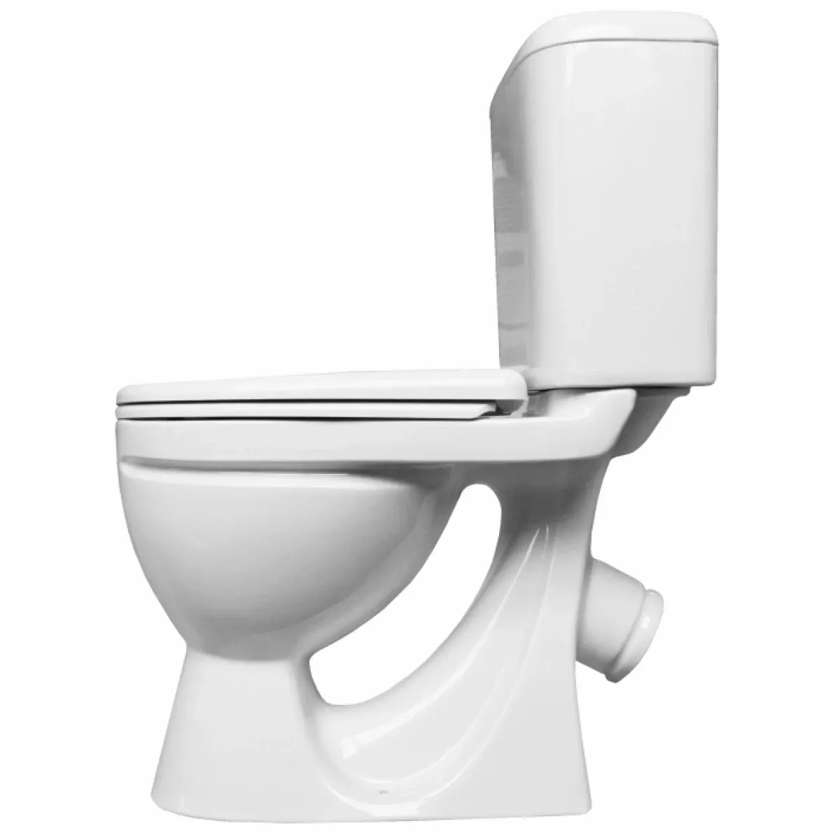 Унитаз-компакт Sanita Стандарт эконом WC.CC/Standart/1-P/WHT.G/S1 косой выпуск, с сиденьем полипропилен, белый