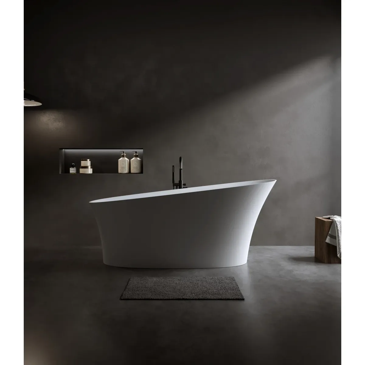 Ванна из литьевого мрамора Timo Kiara Solid Surface KIARA1500 150x76 см, отдельностоящая, белый матовый