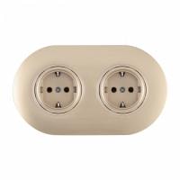 Розетка с заземлением и со шторкой Arte Milano SET08-2 SET08-2-40-1x2 shampan