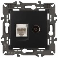 ТВ-розетка и розетка Ethernet RJ-45 без рамки Эра Эра Elegance 14-3110-05