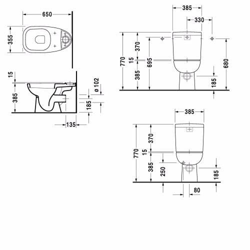 Бачок для унитаза Duravit D-Code 0927100004