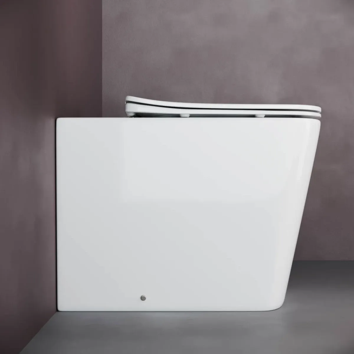 Приставной безободковый унитаз с сиденьем микролифт Ceramica Nova Cubic CN1809