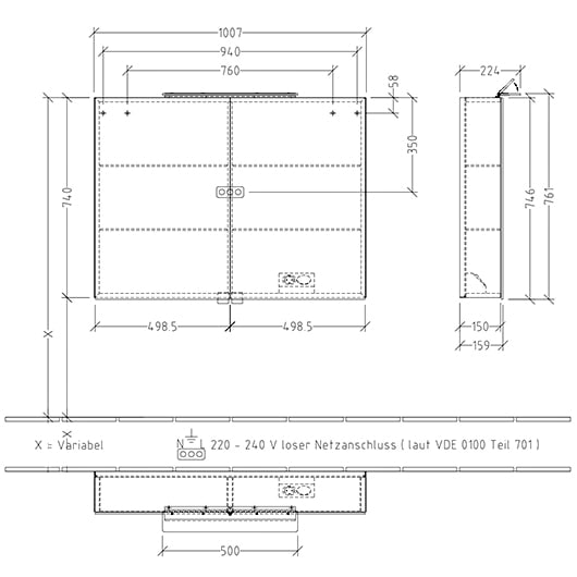Зеркальный шкаф Villeroy&Boch MY VIEW ONE A4401000