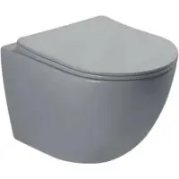 Унитаз подвесной SantiLine SL-5005MG безободковый, с сиденьем микролифт, серый матовый