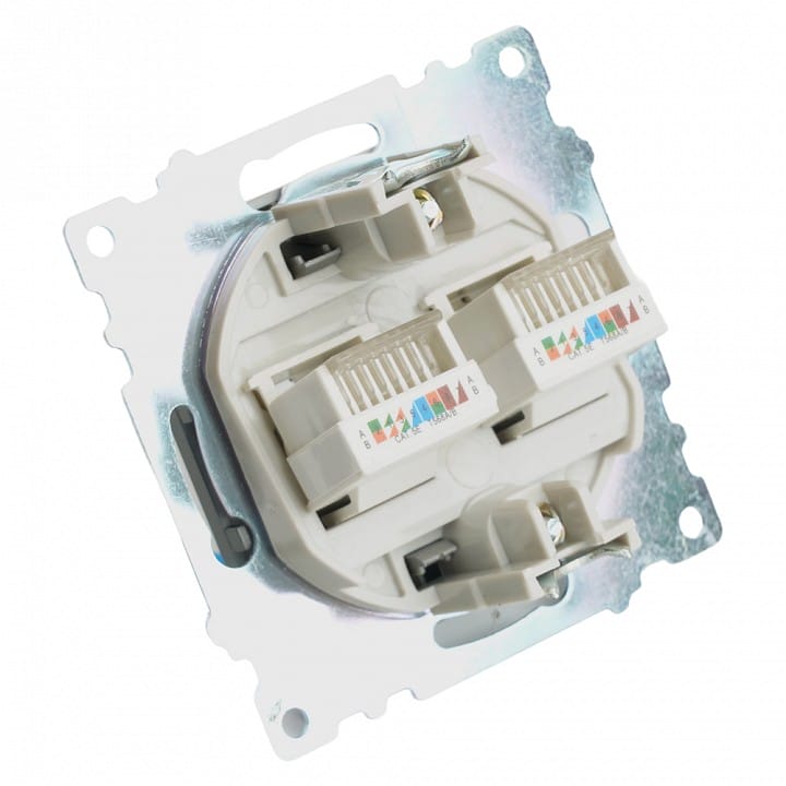 Розетка двойная Ethernet RJ-45 без рамки Stekker Катрин 50008