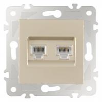 Розетка двойная RJ-11 и Ethernet RJ-45 без рамки Arte Milano am-203 203.44-1.shampan