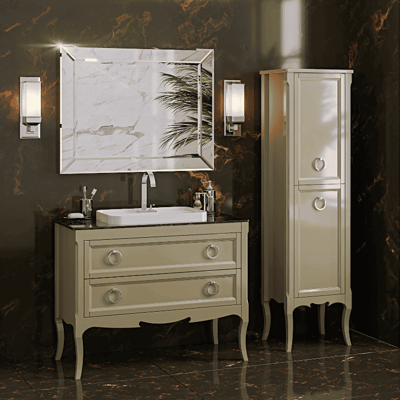 Тумба с раковиной Bagno Piu Moretta 2.0 107 глянцевый оливковый/черный марквиния