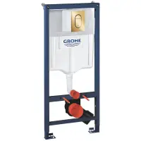 Инсталляция для унитаза Grohe Arena Cosmopolitan S 39750001 + 37624GL0 с кнопкой смыва, холодный рассвет глянец