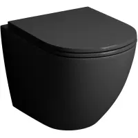 Унитаз подвесной Grossman GR-4457BMS безободковый, с сиденьем микролифт, черный матовый