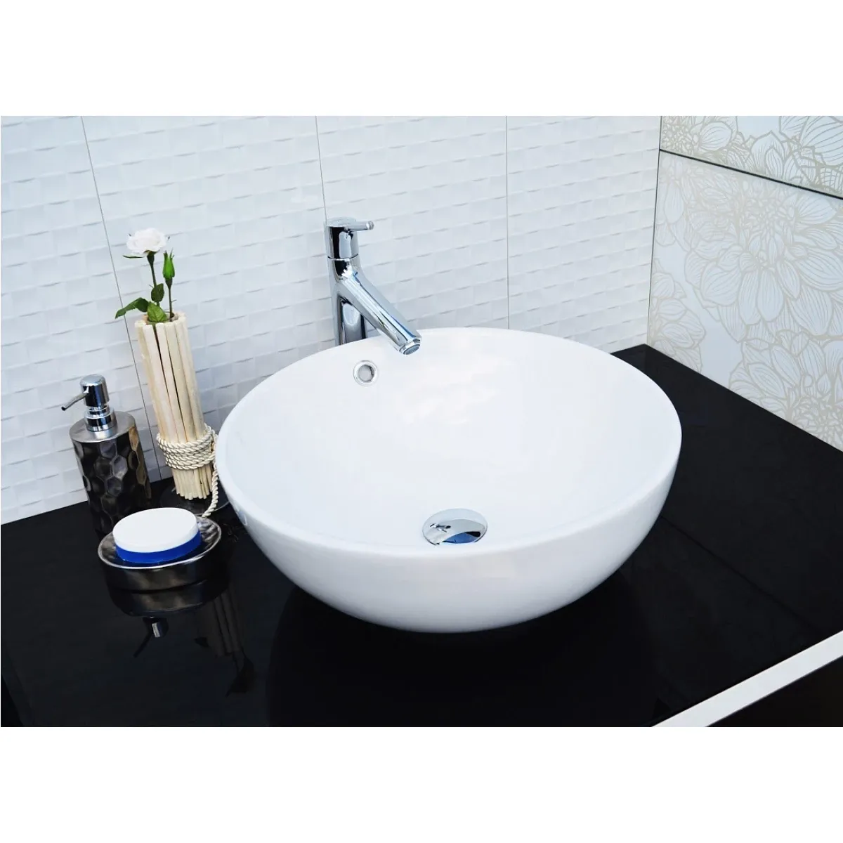 Раковина-чаша CeramaLux 9003A 43,5x43,5 см, накладная, белый