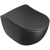 Унитаз подвесной Ravak Uni Chrome RimOff X01794 безободковый, черный матовый