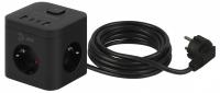 Удлинитель с выключателем Эра  CUBE-3es-1,5m-4USB-B
