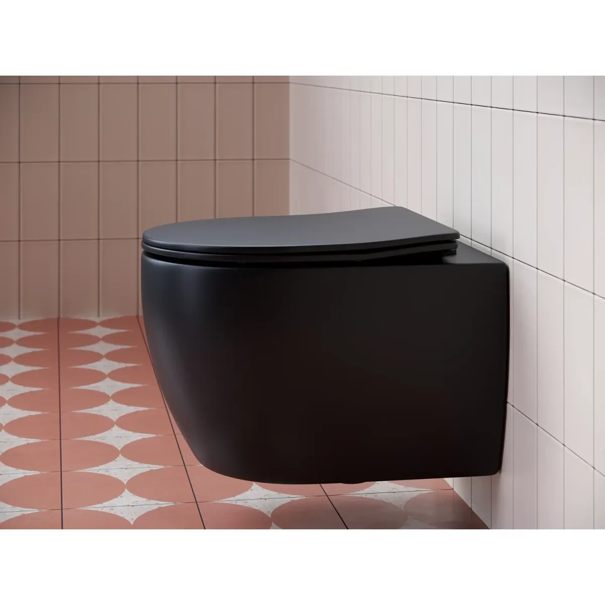 Унитаз подвесной Ceramica Nova Play CN3001MB безободковый, с сиденьем микролифт, черный матовый