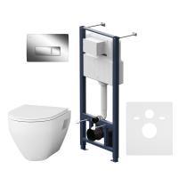 Комплект инсталляция с унитазом и клавишей AM.PM Spirit 2.0 IS48051.701738 белый хром